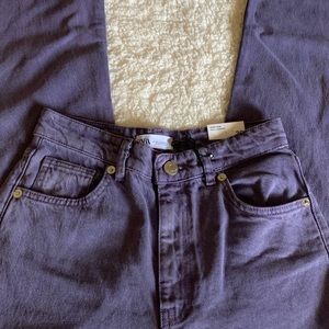 NWT Zara wide leg light purple jeans, size 4